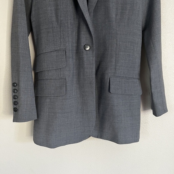 New GWYN Lauren Wool Tailored Blazer Jacket in Light Grey Marl - Picture 11 of 13